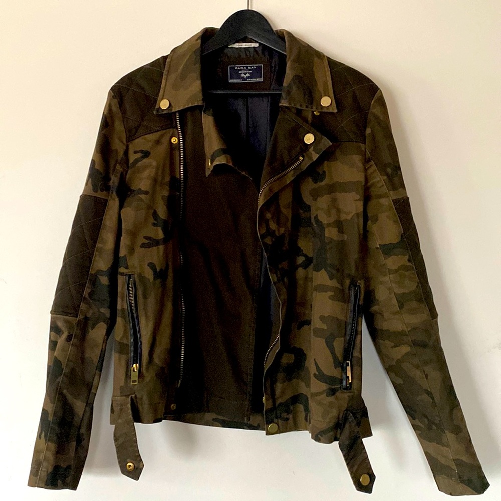 Zara Camo Motorcyle Jacket